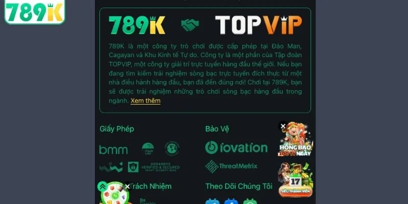 Các thông tin liên quan đến 789K